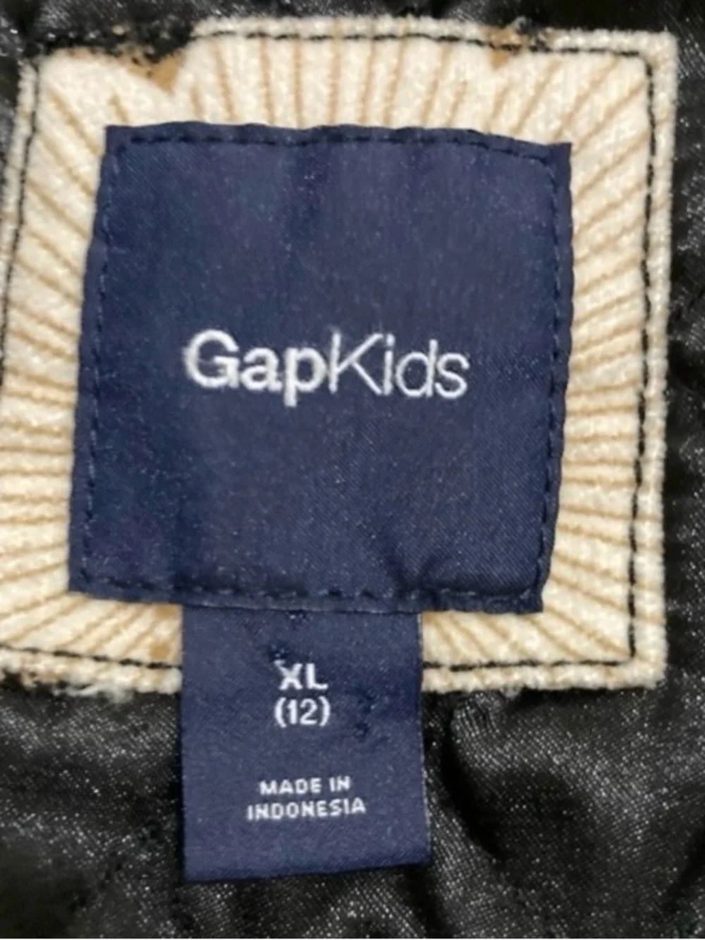GAP Kids Black Quilted Jacket With Floral Print Girls Size 12